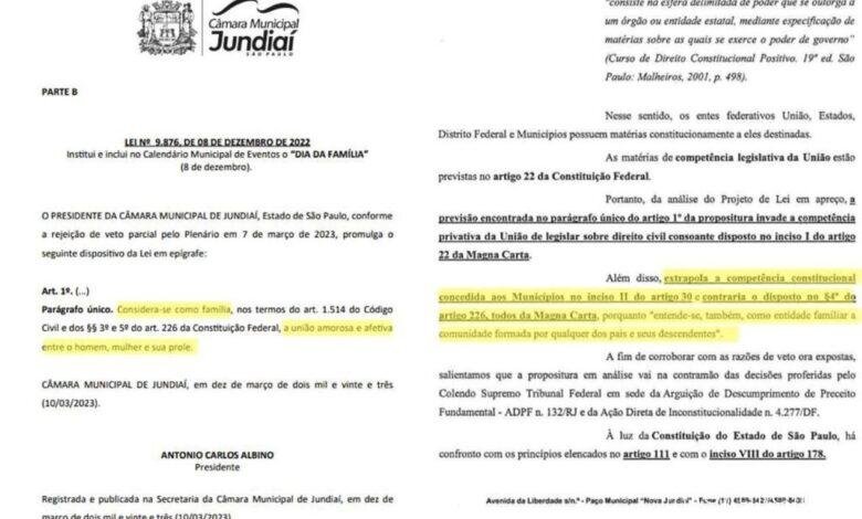 Advogados pedem revogação de lei que institui Dia da Família em Jundiaí