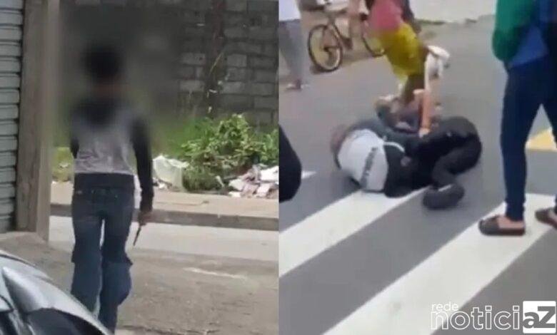 VÍDEO - Jovem é esfaqueada em frente de escola na Praia Grande