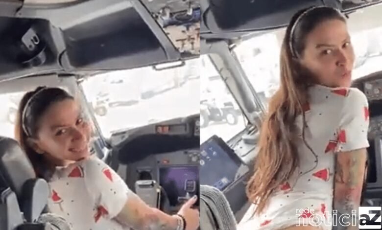 VÍDEO - MC Pipokinha tira a calça dentro de cabine de avião