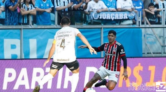 São Paulo leva virada, perde para o Grêmio no Sul e desperdiça chance de ser vice líder do Brasileirão