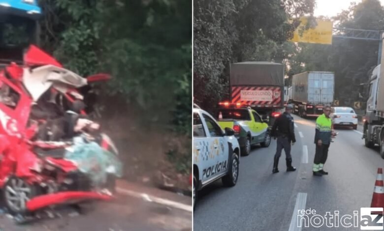 VÍDEO - Acidente entre carro e caminhão deixa 2 mortos