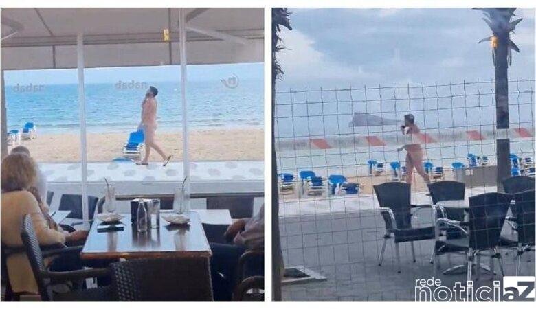 Homem é flagrando andando pelado pela Praia