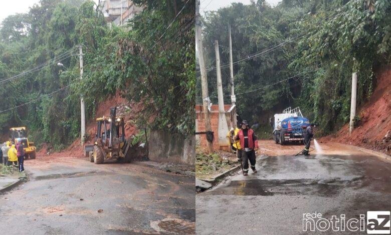 Chuvas em Várzea Paulista causam deslizamento