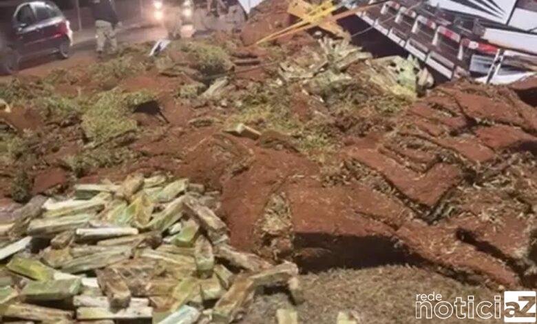 VÍDEO - 1 Tonelada de maconha é encontrada em frente Batalhão da PM