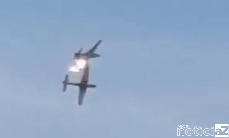 VÍDEO - Colisão entre aviões causa a morte de militar