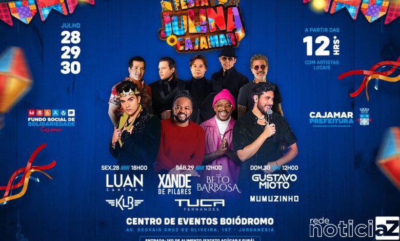 Festa Julina de Cajamar contará com shows de Mumuzinho e Luan Santana