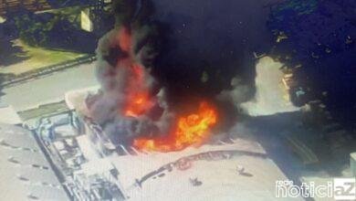 VÍDEO - Incêndio de grandes proporções atinge fábrica de tintas