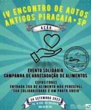 4º Encontro de Carros Antigos de Piracaia será realizado na Praça do Rosário