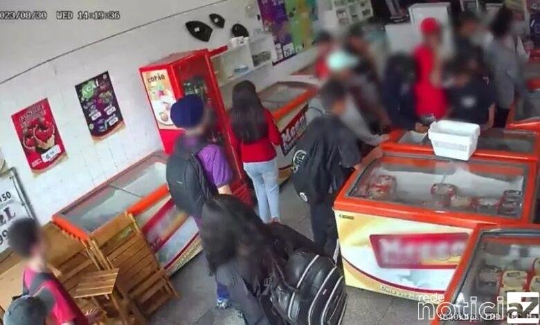 VÍDEO – Grupo de adolescentes é suspeito de furtar sorvetes