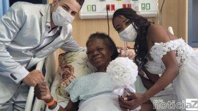 Recém-casados fazem surpresa para familiar internada no HSV