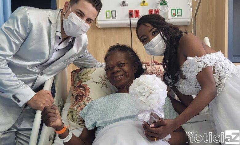 Recém-casados fazem surpresa para familiar internada no HSV