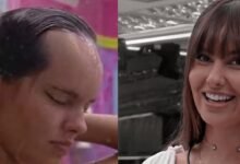 A sister causou alvoroço na internet ao aparecer sem a franja durante o banho