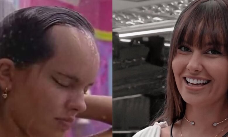 A sister causou alvoroço na internet ao aparecer sem a franja durante o banho