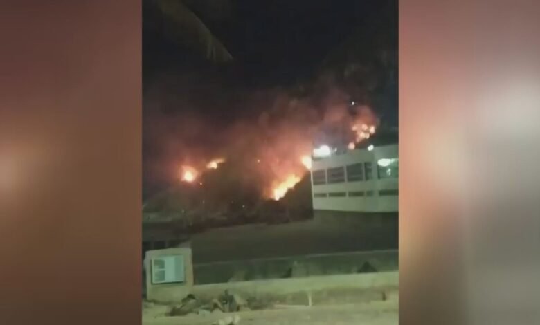 Morro de Guarujá sofre incêndio e afeta área de mata
