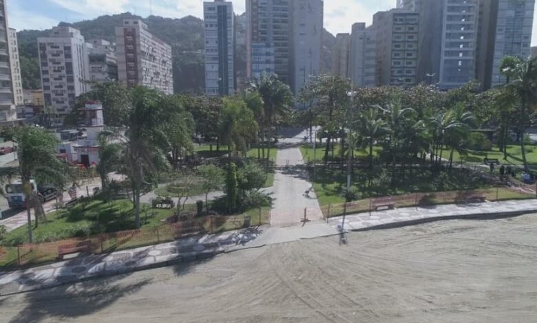 Os cães terão o espaço de lazer na praia de Santos
