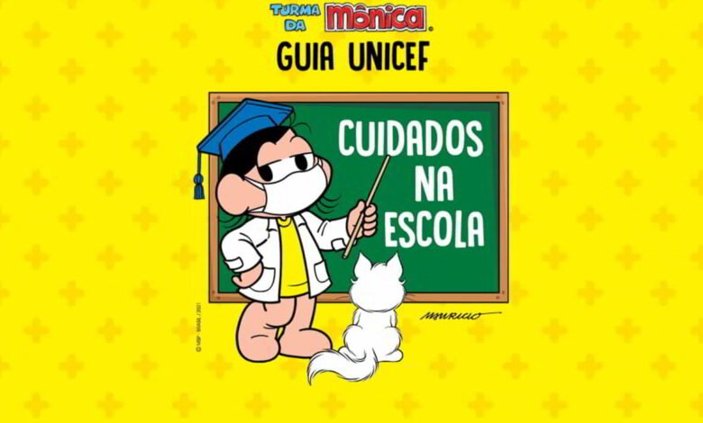 A Turma da Mônica é a estrela de guia lançado(22) com orientações para a prevenção do novo coronavírus na volta às aulas. A cartilha Cuidados na Escola