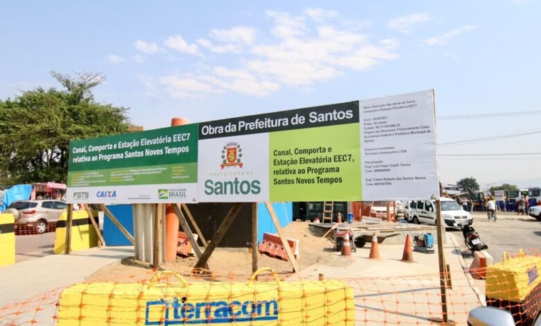 Começam as obras da estação elevatória na Zona Noroeste de Santos