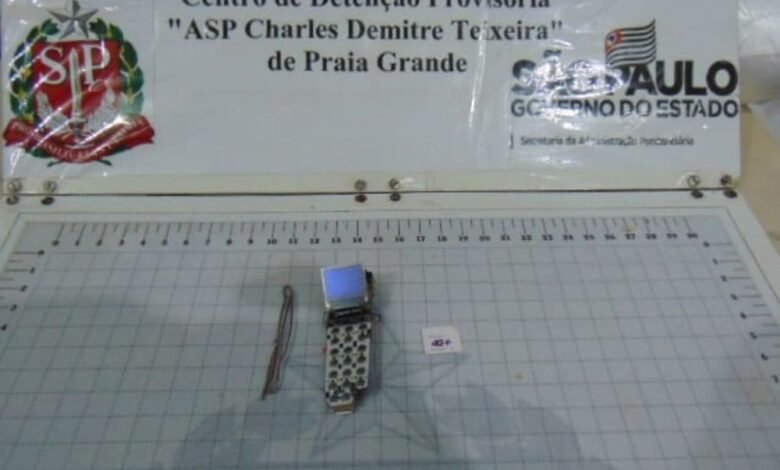 Mãe de detento é flagrada enviando produtos eletrônicos em presídio de Praia Grande