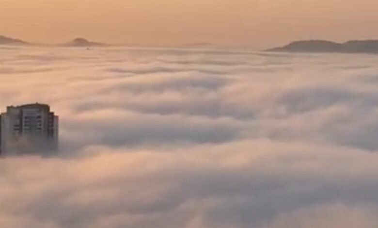VÍDEO - Neblina toma conta da Baixada Santista