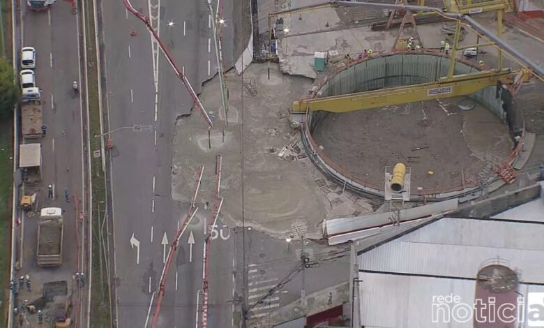 Concretagem em desmoronamento na marginal é finalizada