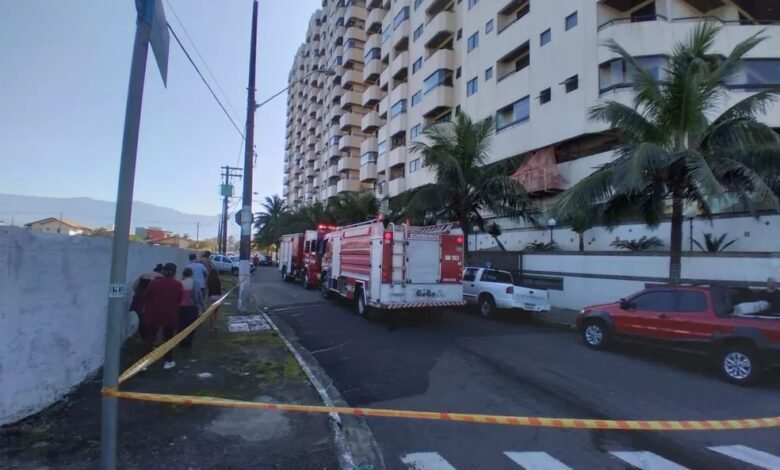 Incêndio atinge apartamento de prédio em Praia Grande