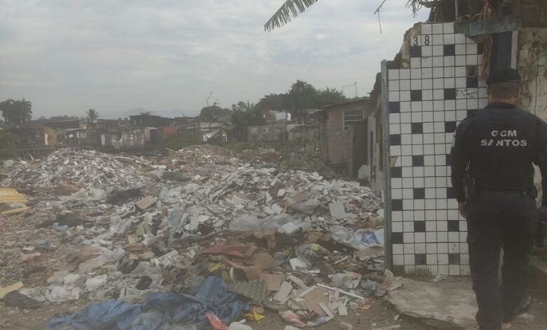 Força-tarefa desmonta barracos em bairro de Santos