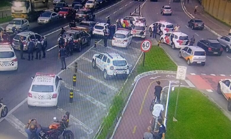 VÍDEO - Perseguição policial trava o trânsito em Praia Grande
