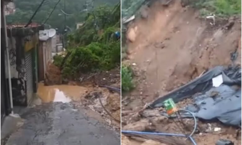 Morros de Santos registram deslizamentos de terra