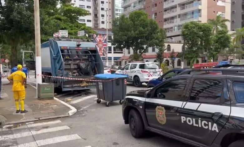 Feto é encontrado dentro de caminhão de lixo em Santos