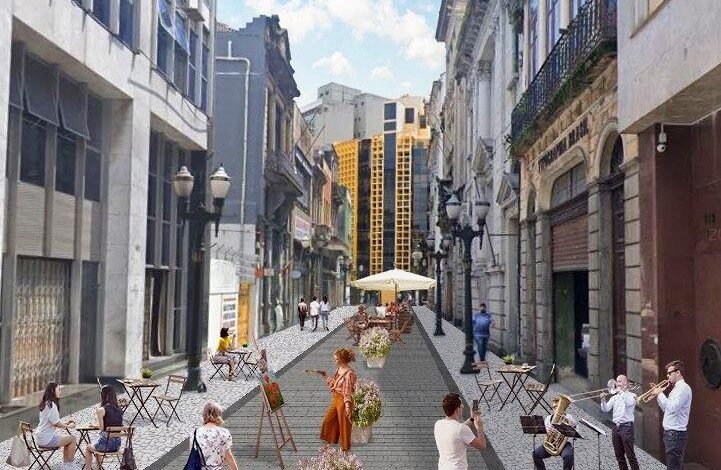 Rua XV, no Centro Histórico de Santos, terá trecho reurbanizado; interdição começa segunda
