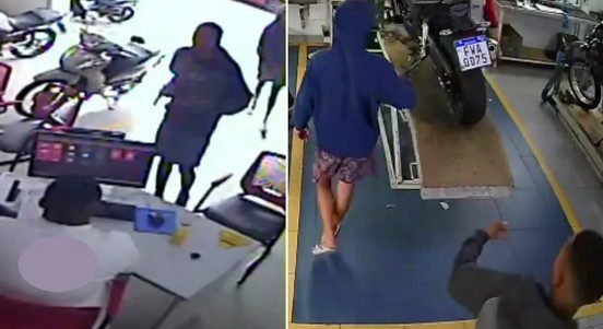 Dupla invade loja de motos em São Vicente, rouba veículo e rende funcionários