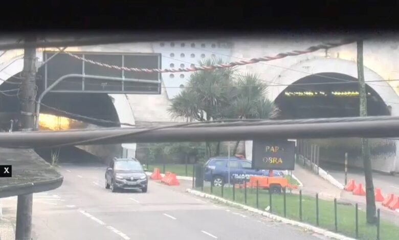 Câmeras flagram e Guarda Municipal prende dupla por furto de fios em túnel de Santos