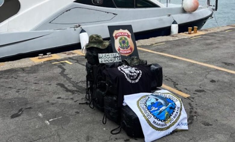Helicóptero com 'visão noturna' ajuda a apreender 251 Kg de cocaína no Porto de Santos