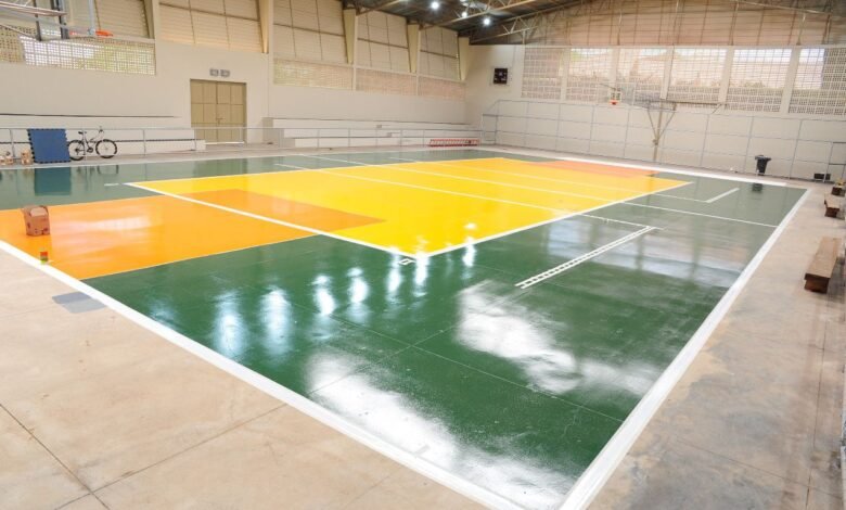 Obras no centro esportivo