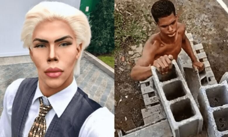 Jovem desiste de ser o ‘Ken Humano’ e vira auxiliar de pedreiro