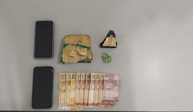 Com ajuda de cão farejador, polícia encontra droga escondida em terreno