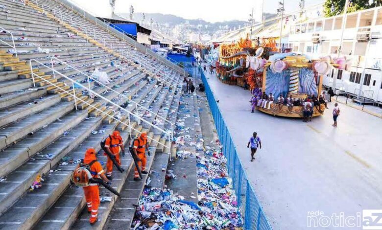 Desfiles de blocos e escolas no Rio geraram 466,2 toneladas de lixo