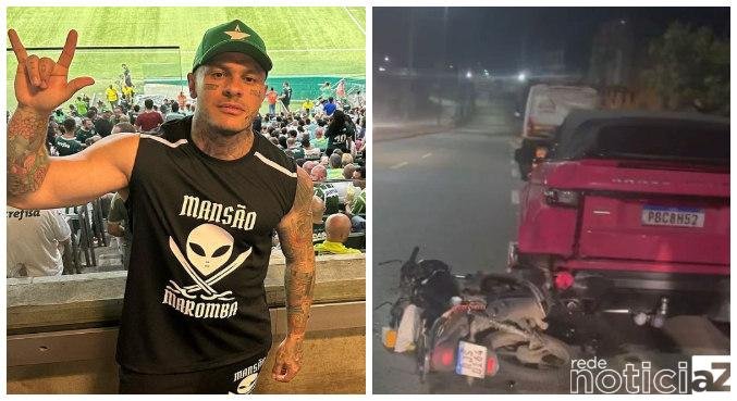 Influenciador Toguro se envolve em acidente e motociclista morre após colisão
