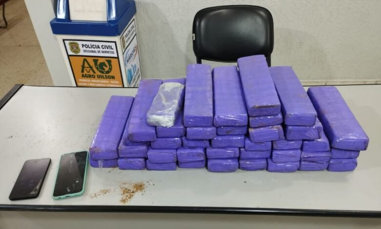 Prisão e apreensão de grande quantidade de maconha em Olímpia