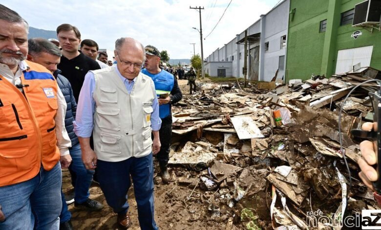 Alckmin anuncia R$ 741 milhões para cidades do Rio Grande do Sul, afetadas por ciclone