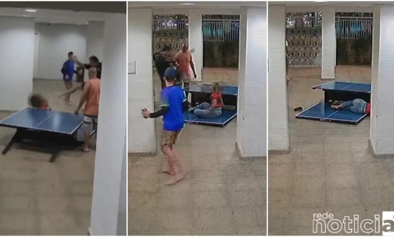 VÍDEO - Homem agride vizinha com chute no rosto